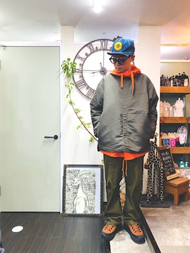 「JINS（ジンズ）のアイテム」を使った、minikenさん（メンズ・174cm）の春コーディネート