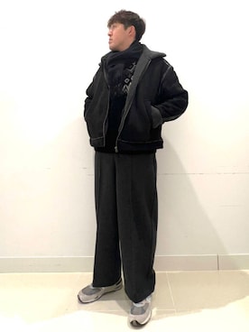 「寒い」｜「アイテム（ブルゾン）」を使った、shoさん（メンズ・173cm）の冬コーディネート