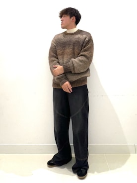 「グラデーションニット」｜shoさん（メンズ・173cm）の秋コーディネート