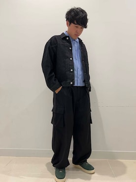 「アイテム（デニムジャケット）」を使った、shoさん（メンズ・173cm）の夏コーディネート