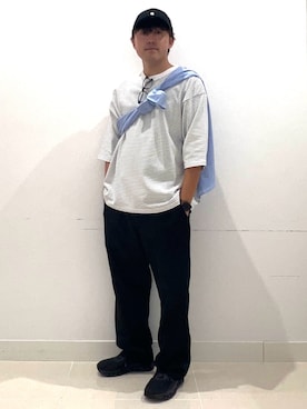 「SENSE OF PLACE by URBAN RESEARCH（センスオブプレイスバイアーバンリサーチ）の『ユニセックス』エクストラルーズアソートTシャツ（Tシャツ/カットソー）」を使った、shoさん（メンズ・173cm）の夏コーディネート