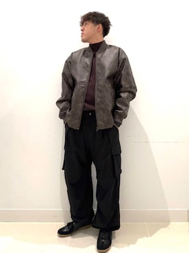 「アイテム（MA-1）」を使った、shoさん（メンズ・173cm）の秋コーディネート
