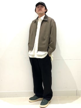 「SENSE OF PLACE by URBAN RESEARCH（センスオブプレイスバイアーバンリサーチ）のFLカラージップブルゾン（ブルゾン、ブラウン系）」を使った、shoさん（メンズ・173cm）の春コーディネート