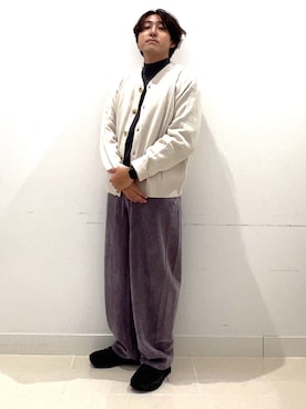 「アイテム（カーディガン/ボレロ）」を使った、shoさん（メンズ・173cm）の秋コーディネート