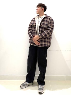 「SENSE OF PLACE by URBAN RESEARCH（センスオブプレイスバイアーバンリサーチ）のオンブレーチェックボアジャケット（その他アウター）」を使った、shoさん（メンズ・173cm）の冬コーディネート