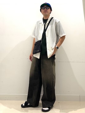 「SENSE OF PLACE by URBAN RESEARCH(センスオブプレイスバイアーバンリサーチ)のSHAKA CHILL OUT GER(サンダル、ブラック系)」を使った、shoさん(メンズ・173cm)の夏コーディネート