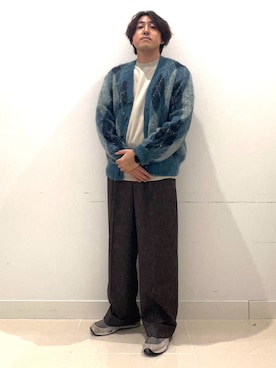 「SENSE OF PLACE by URBAN RESEARCH（センスオブプレイスバイアーバンリサーチ）のネップワイドダブルスラックス（スラックス）」を使った、shoさん（メンズ・173cm）の秋コーディネート