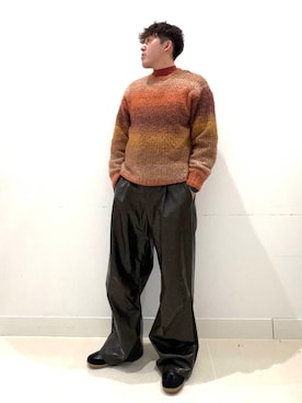 「グラデーションニット」｜shoさん（メンズ・173cm）の秋コーディネート