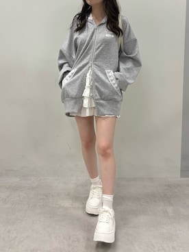 「アイテム（パーカー）」を使った、yu22oliveさん（レディース・150cm）の夏コーディネート