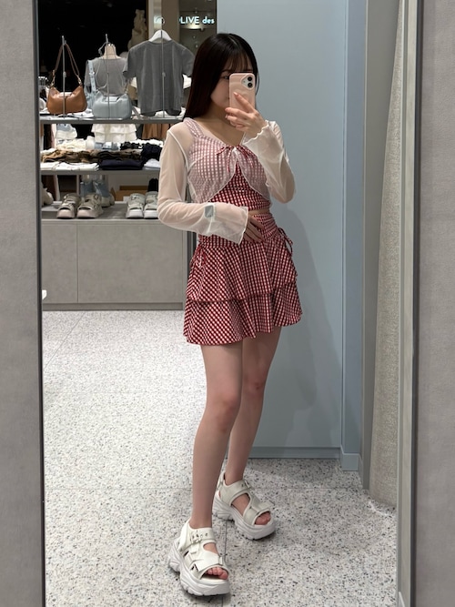 OLIVE des OLIVE（オリーブデオリーブ）の「レース羽織付リボンswim