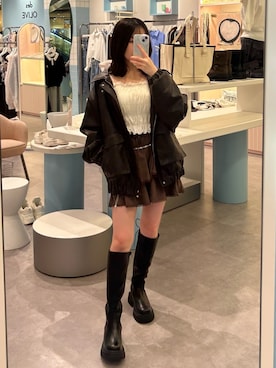 「OLIVE des OLIVE（オリーブデオリーブ）のアイテム（ブルゾン）」を使った、yu22oliveさん（レディース・150cm）の秋コーディネート