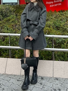 「OLIVE des OLIVE（オリーブデオリーブ）のアイテム（その他アウター）」を使った、yu22oliveさん（レディース・150cm）の冬コーディネート