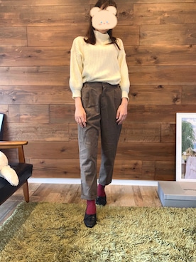 「アイテム（チノパンツ、その他）」を使った、nyankokkoさん（レディース・153cm）の秋コーディネート