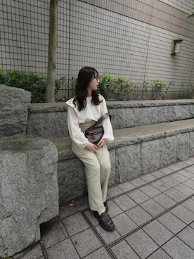 「OSOI（オソイ）のアイテム」を使った、mokaさん（レディース・155cm）の夏コーディネート