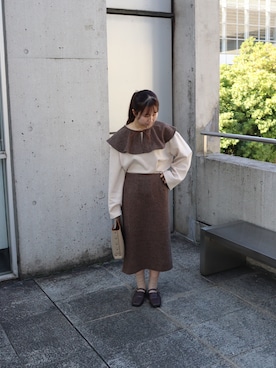 「アイテム（その他トップス）」を使った、mokaさん（レディース・155cm）の秋コーディネート