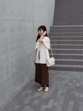 「淡色」｜mokaさん（レディース・155cm）の夏コーディネート
