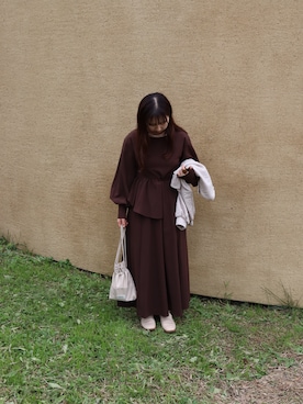 「beautiful people」｜「アイテム（ワンピース）」を使った、mokaさん（レディース・155cm）の秋コーディネート