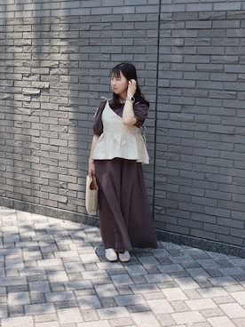 「Hender Scheme（エンダースキーマ）のアイテム」を使った、mokaさん（レディース・155cm）の夏コーディネート