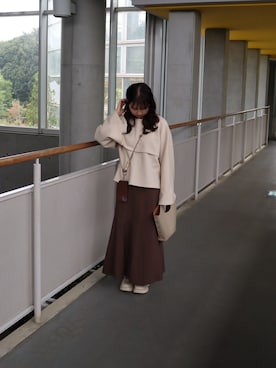 「アイテム（その他トップス）」を使った、mokaさん（レディース・155cm）の秋コーディネート