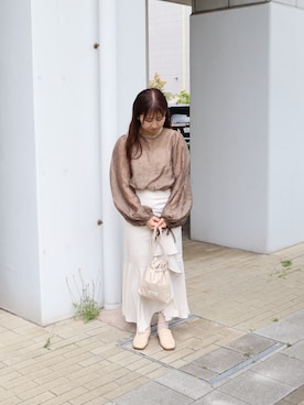 「淡色」｜mokaさん（レディース・155cm）の夏コーディネート