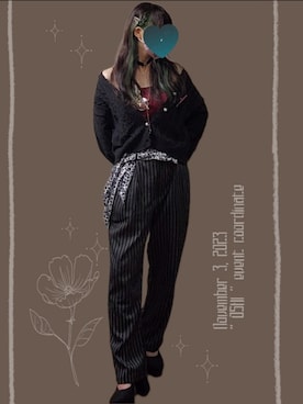 「axes femme（アクシーズファム）のアイテム（カーディガン/ボレロ）」を使った、オタクが着る服さん（レディース・159cm）の秋コーディネート