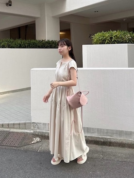 「ティアードワンピース」｜muguetさん（レディース・160cm）の春コーディネート