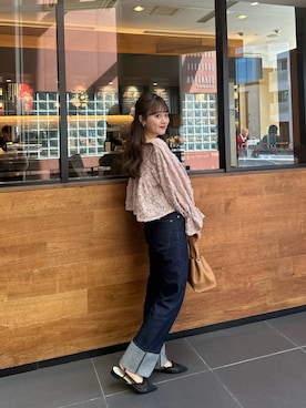 「アイテム（その他、ピンク系）」を使った、muguetさん（レディース・160cm）の秋コーディネート