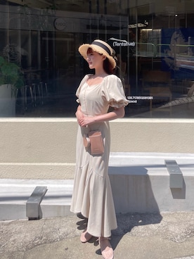 「アイテム（その他、ピンク系）」を使った、muguetさん（レディース・160cm）の夏コーディネート