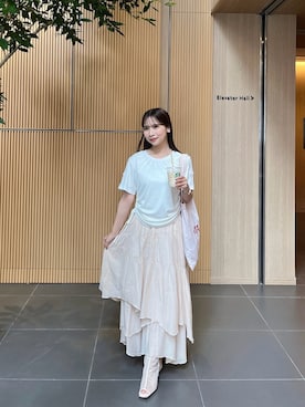 「アイテム（その他、ピンク系）」を使った、muguetさん（レディース・160cm）の夏コーディネート