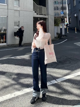 「アイテム（その他、ピンク系）」を使った、muguetさん（レディース・160cm）の春コーディネート