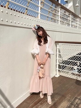 「ディズニーコーデ」｜「アイテム（ピンク系）」を使った、muguetさん（レディース・160cm）の春コーディネート