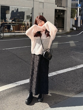 「アイテム（その他、ピンク系）」を使った、muguetさん（レディース・160cm）の冬コーディネート