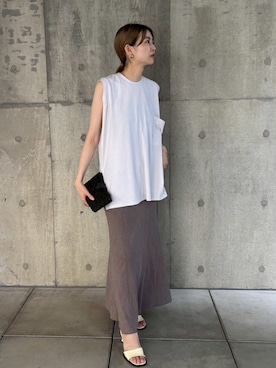 「アイテム（スカート）」を使った、Machiko Yamaさん（レディース・165cm・30代）の夏コーディネート