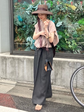 「アイテム（帽子）」を使った、Machiko Yamaさん（レディース・165cm・30代）の春コーディネート