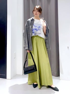 「LAKOLE（ラコレ）のケミカルウォッシュシャツ長袖 / 140262（シャツ/ブラウス）」を使った、mayoさん（レディース・161cm）の春コーディネート