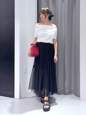 「アイテム（シュシュ）」を使った、mayoさん（レディース・161cm）の夏コーディネート