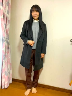 「アイテム（チェスターコート）」を使った、youkoさん（レディース・150cm）の秋コーディネート