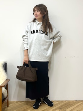 「アイテム（エコバッグ/サブバッグ）」を使った、nanaさん（レディース・161cm・20代）の秋コーディネート