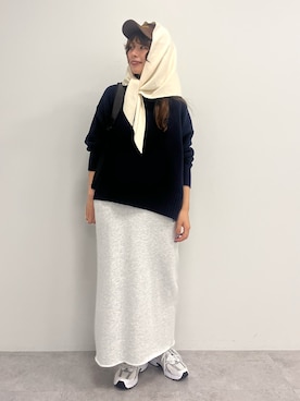 「アイテム（バンダナ/スカーフ）」を使った、nanaさん（レディース・161cm）の秋コーディネート