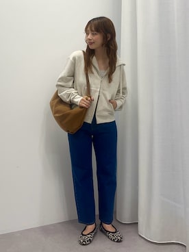 「AMERICAN HOLIC（アメリカンホリック）の【RUSSELL】スウェットZIPパーカー（パーカー、ホワイト系）」を使った、nanaさん（レディース・161cm）の秋コーディネート