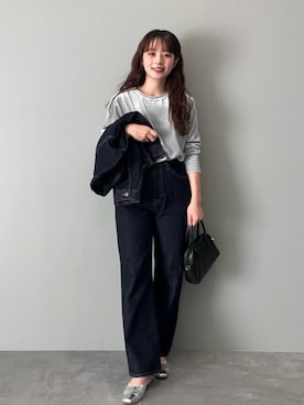 「デニムオンデニム」｜nanaさん（レディース・161cm・20代）の冬コーディネート