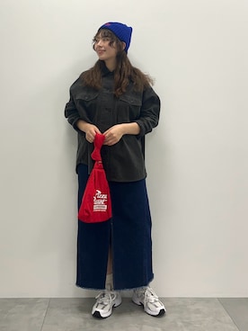 「アイテム（その他アウター、グレー系）」を使った、nanaさん（レディース・161cm）の冬コーディネート