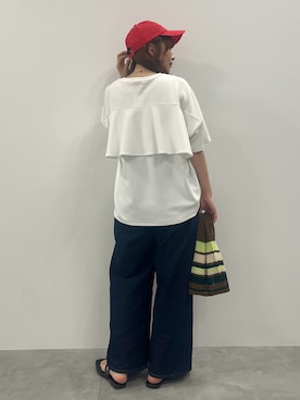 「アイテム（エコバッグ/サブバッグ）」を使った、nanaさん（レディース・161cm）の春コーディネート