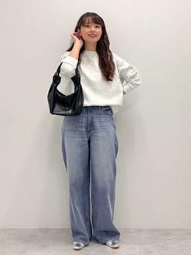 「AMERICAN HOLIC」｜「アイテム（スウェット）」を使った、nanaさん（レディース・161cm）の冬コーディネート