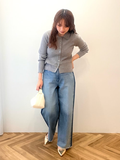 セール】バイパチ襟付き前あきリブプルオーバー（ニット/セーター