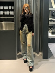 ニット セーター 「VEQUM」SHEER WAVING LAYER KNIT レディース VEQUM ニット セーター 「VEQUM」SHEER WAVING LAYER KNIT