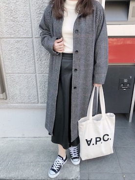 「JOURNAL STANDARD relume（ジャーナルスタンダード　レリューム）のアイテム（ステンカラーコート）」を使った、Ayumi0720さん（レディース・156cm）の冬コーディネート
