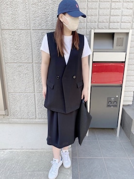 「EDIFICE（エディフィス）のアイテム（帽子）」を使った、Ayumi0720さん（レディース・156cm）の秋コーディネート