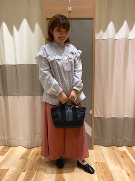 「Samansa Mos2 blue（サマンサモスモスブルー）のアイテム（その他シューズ）」を使った、のんさん（レディース・152cm）の秋コーディネート