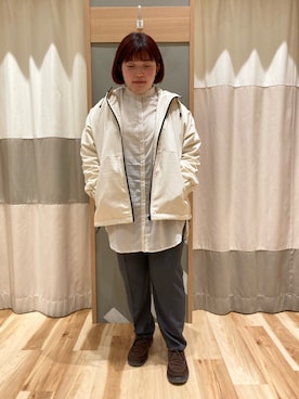 「チュニック」｜「アイテム（ブルゾン）」を使った、のんさん（レディース・152cm）の冬コーディネート